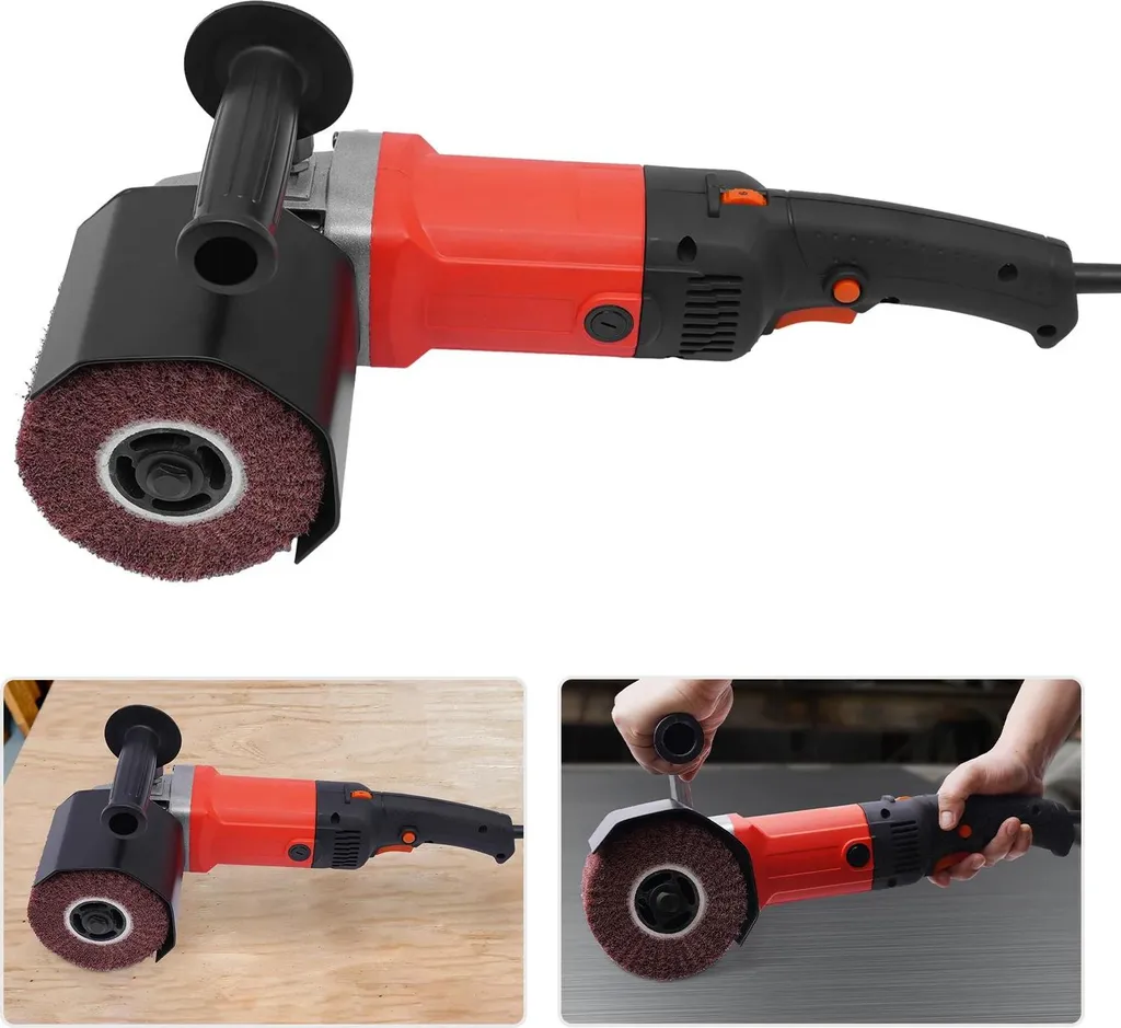 Brosse à polir abrasive rouge grain moyen pour satinage des métaux CE