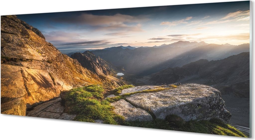 Glasbilder 125x50 Wandkunst mountain Sunrise