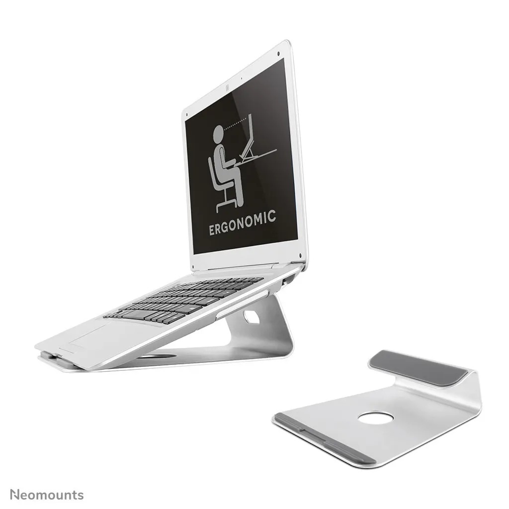 Support ordinateur portable et rehausseur iPad argenté pour bureau