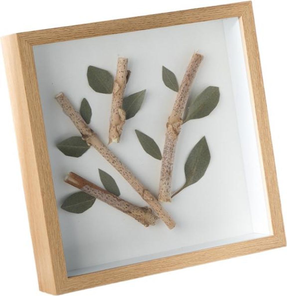 INF Naturholzfarbener quadratischer Schattenrahmen für DIY-Blumen-Deko 8 Zoll