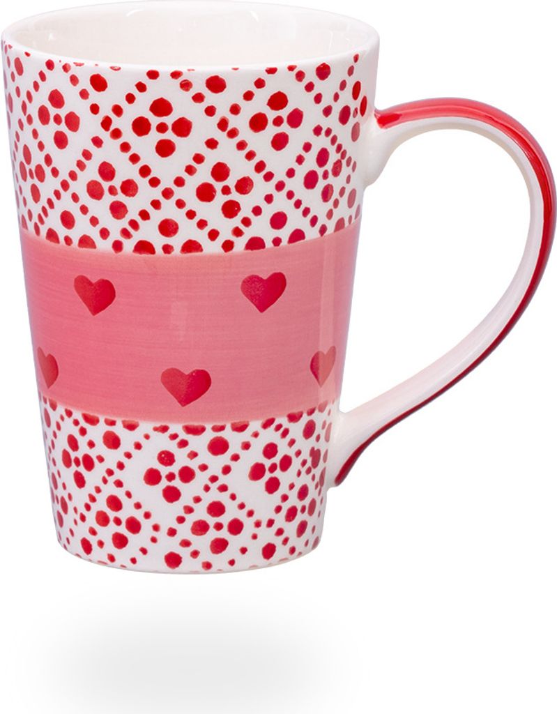 tea4chill Teetasse / Kaffeetasse / Teebecher/ Tasse "Red Heart" 350ml aus Keramik