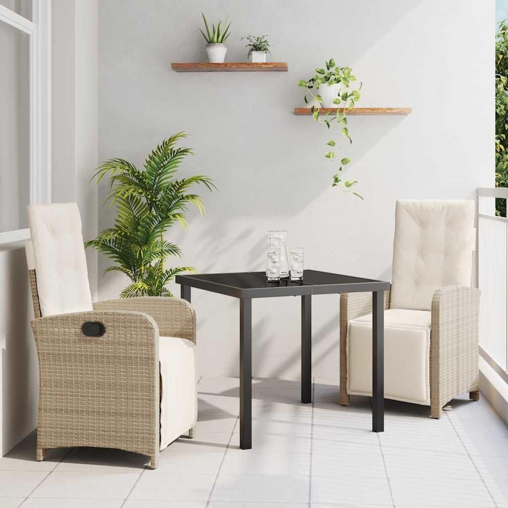 Maison Exclusive - Garten Essgruppe mit Kissen 3 pcs Beige Poly-Rattan