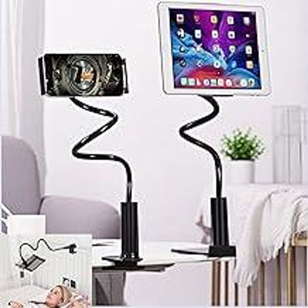Handyhalter für Bett, flexibel, lang, 99,1 cm Arm, Handyhalterung, Klemme am Schreibtisch, Handy-Ständer zum Filmen, kompatibel mit den meisten H...