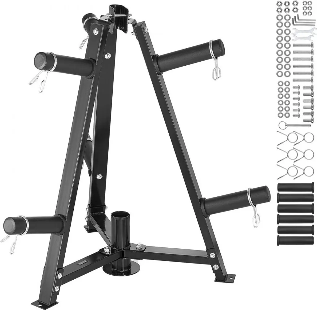 Rack de stockage pour disques et barres de musculation noir 136kg