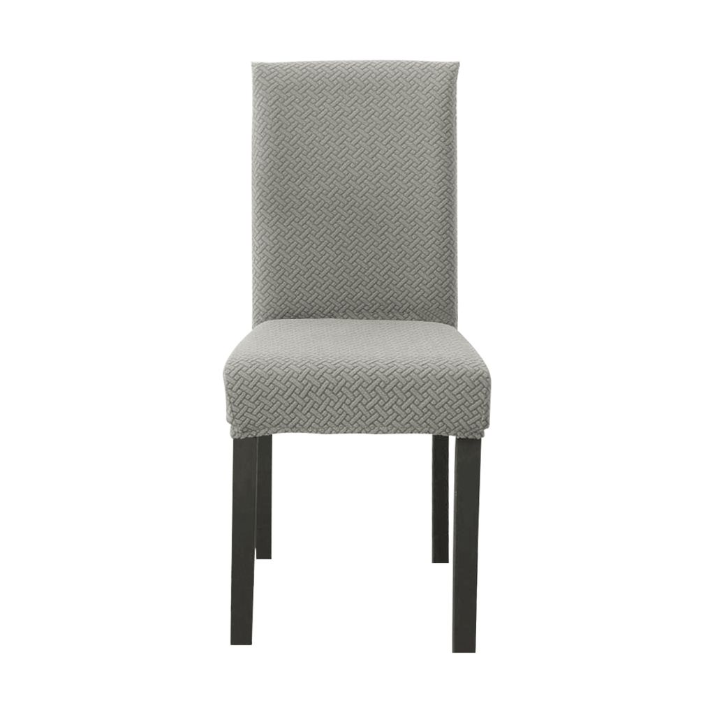 Intirilife 4x Elastischer Stuhlhusse Stuhlüberzug in GEMUSTERT CREME mit 38 - 45 cm Sitzfläche und 45 - 65 cm Lehnenhöhe - Für Partys Hochzeite...