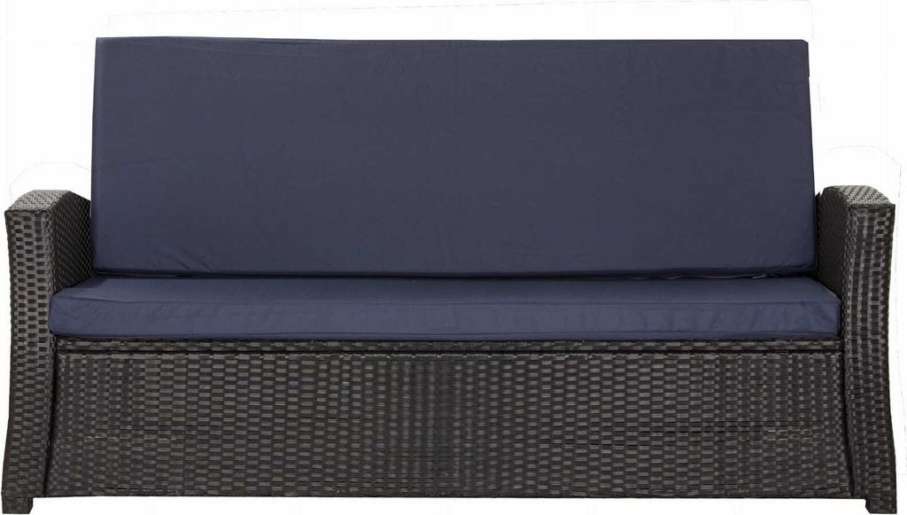 Bankkissen 140×50×50x7 cm blau – Sitzkissen für Gartenbank 2-3 Personen mit abnehmbarem Bezug, bequemes Polster für Outdoor & Terrasse