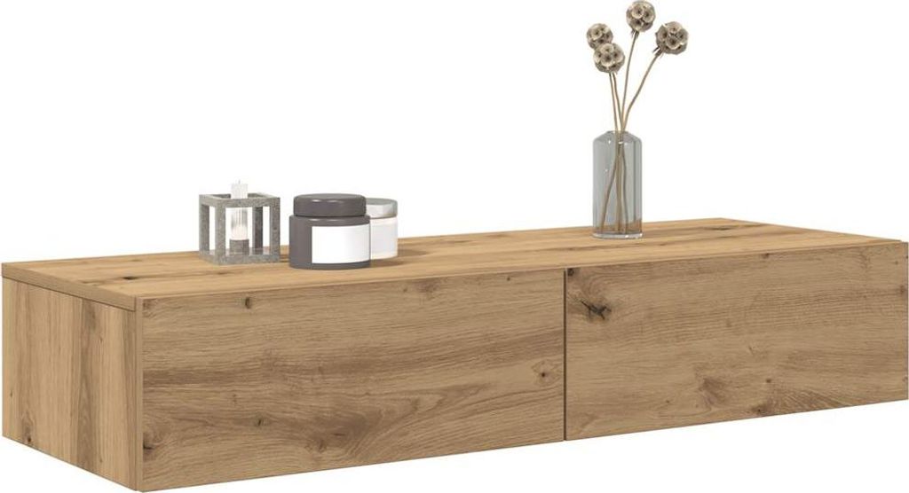 vidaXL Nástenná polica so zásuvkami Artisan dub 100x36x19 Obrázok produktu 