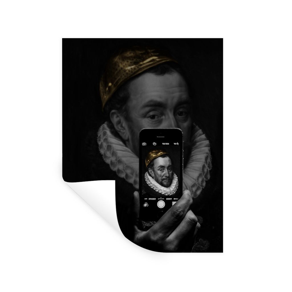 MuchoWow Wandtattoo Wandsticker Wandaufkleber Wilhelm von Oranien - Adriaen Thomasz - Smartphone 60x80 cm Selbstklebend und Repositionierbar - Re...