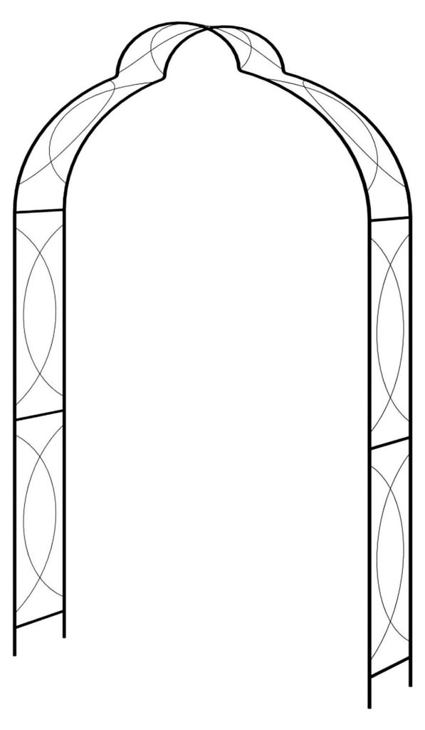 Rosenbogen Schwarz 150 x 34 x 240 cm Eisen Rasen, Garten