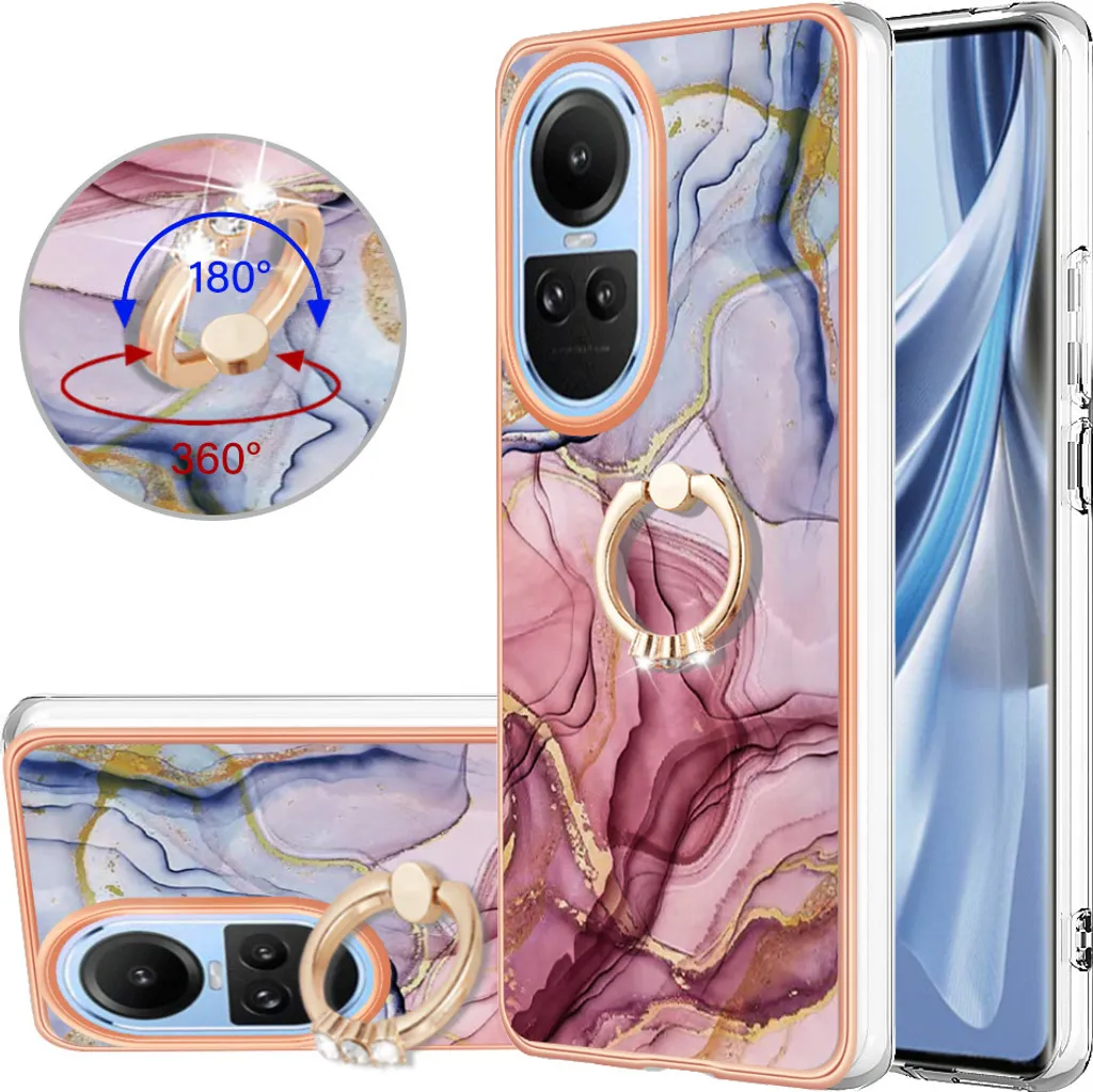 Custodia Oppo Reno10 5G Oro Rosa: Protezione Silicone con Anello