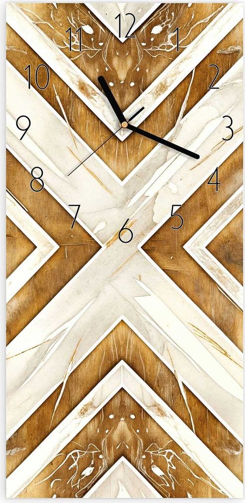 Wanduhr aus Glas mit Motiv Geometrisches Muster- 30 x 60 cm - inkl. Aufhängesystem