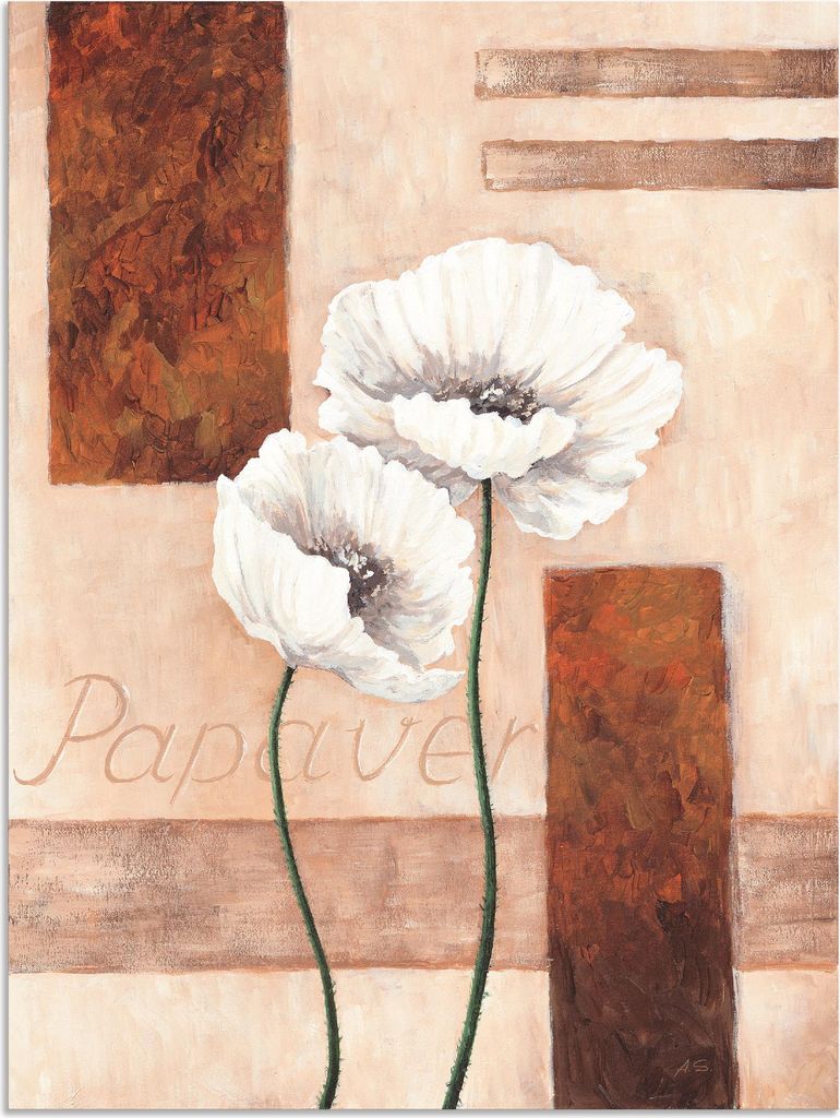 ARTland Wandbild Alu für Innen & Outdoor Papaver - Mohnblumen Größe: 30x40 cm