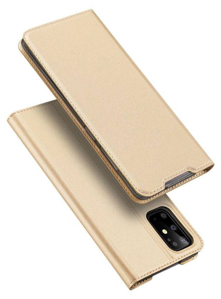 Buch Tasche Dux Ducis für iPhone 12 Pro Handy Hülle Etui Brieftasche Schutzhülle mit Standfunktion, Kartenfach Gold
