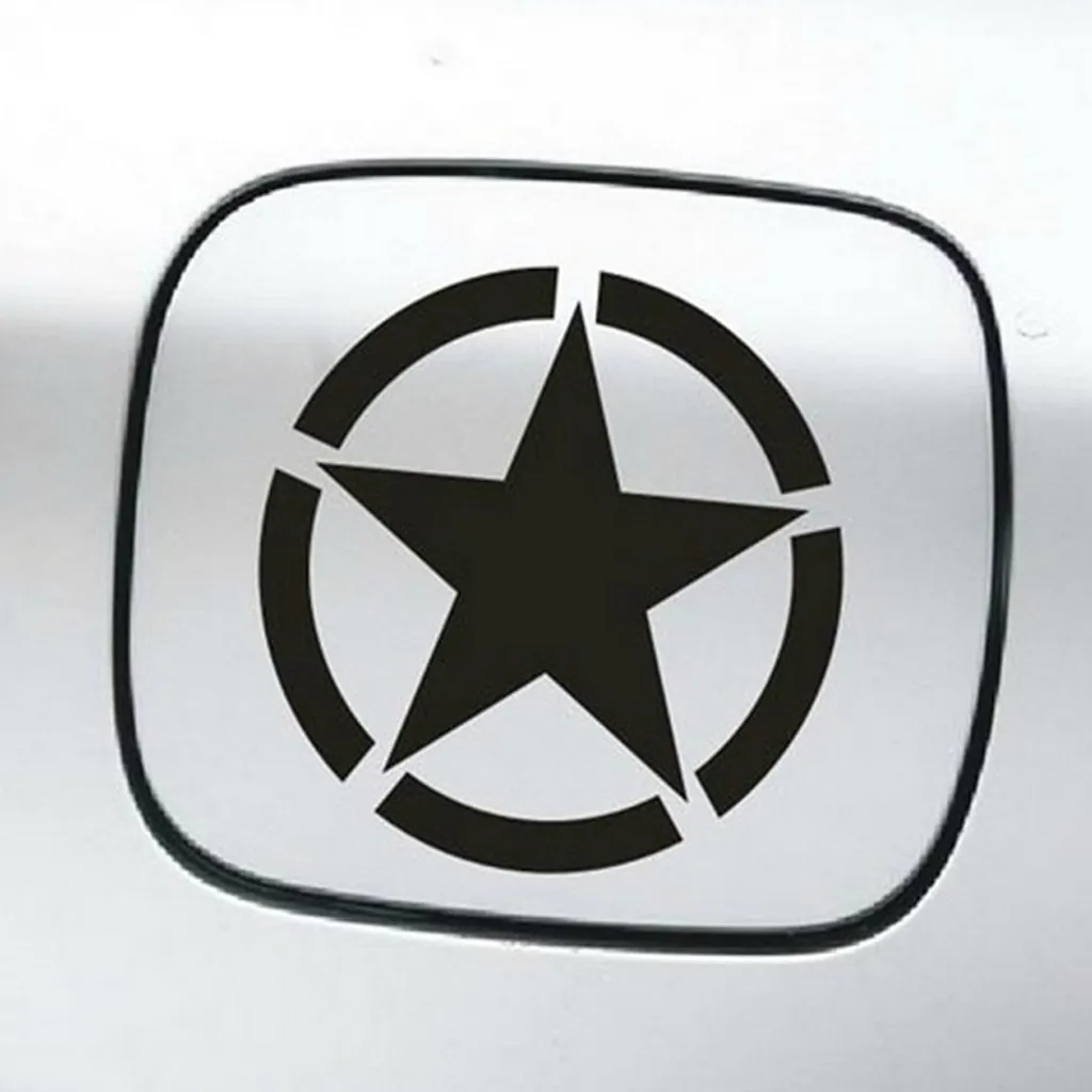 Adesivo Auto Stella Nero Riflettente Cofano - Decalcomania 12cm