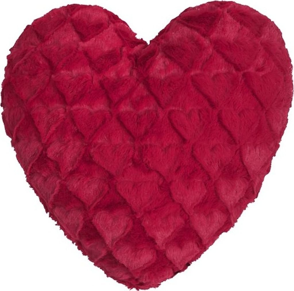 MAGMA Heimtex - Kissen FLUFFY HEARTS - 40 x 35 cm - Rot - Produktbild 