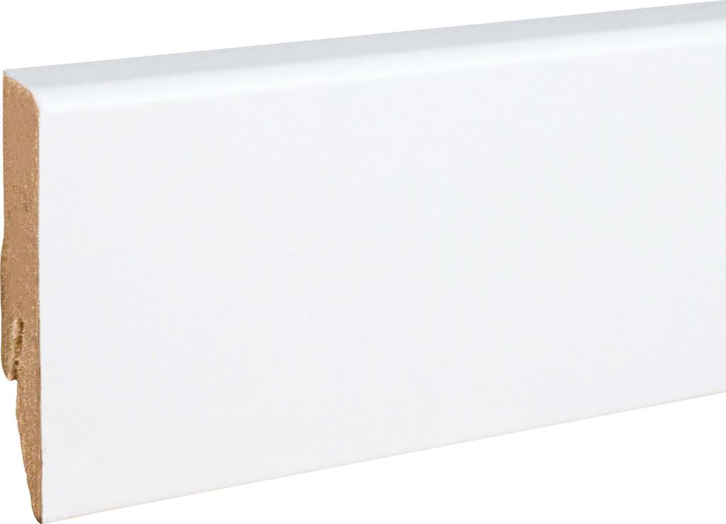 Sockelleiste MDF 18 x 58 x 2500 mm Weiß zum Kleben, Clipsen, Schrauben & Nageln MDF-Kern foliert Fußleiste by PROVISTON 62.5 Meter | 25 Stück