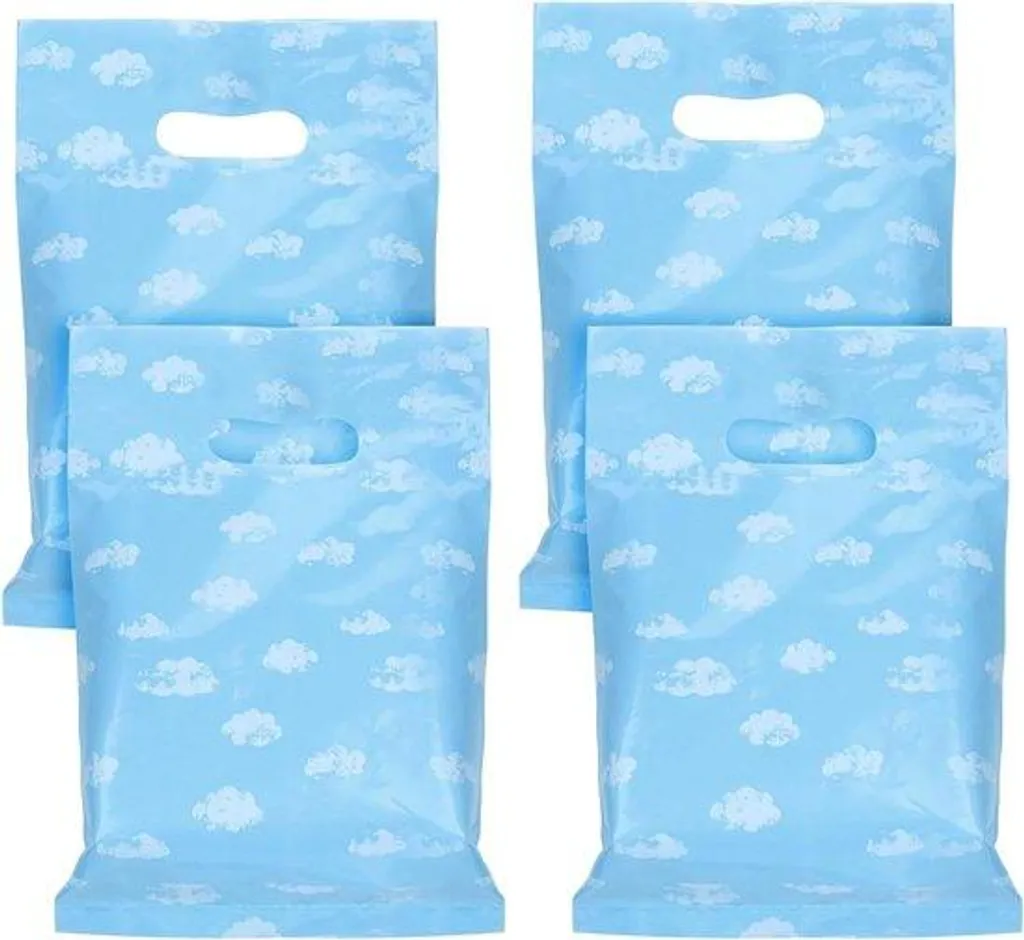 Pochettes cadeaux bleues pour Baby Shower et baptême - Lot de 50 pièces