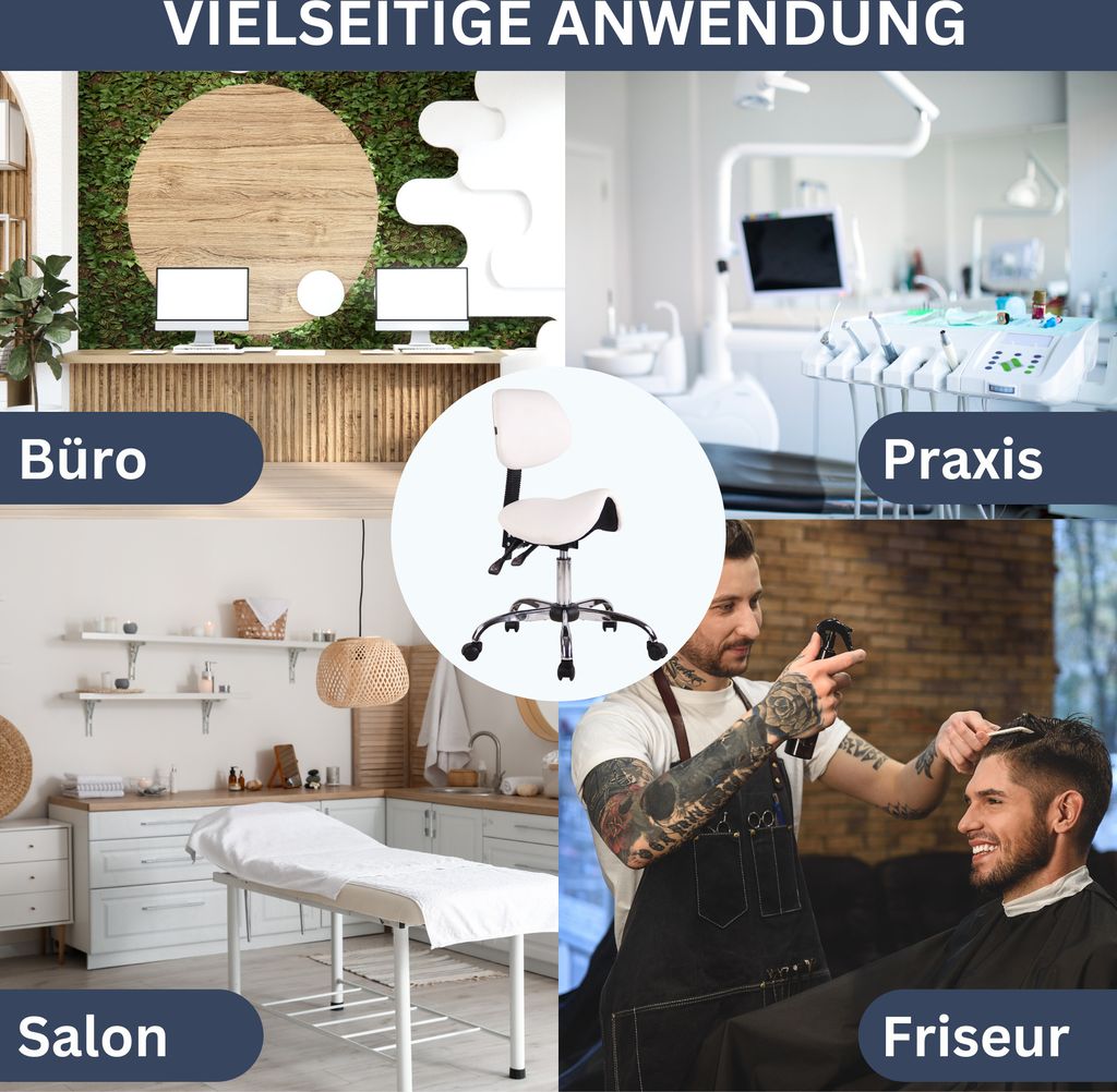 DELUKE® Sattelhocker mit Lehne KOLLI | Höhenverstellbar, Produktbild 4