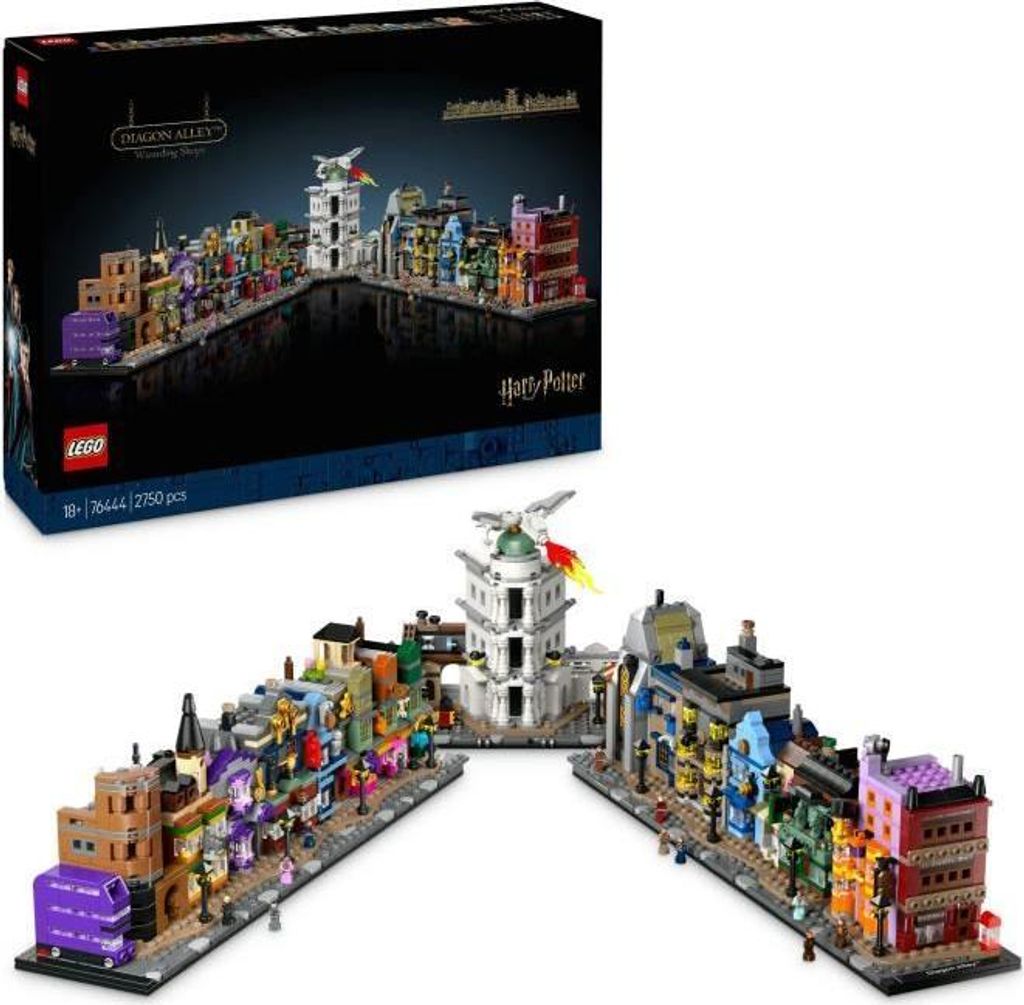 LEGO Harry Potter Die Winkelgasse Zauberläden 76444 , Set für Erwachsene, Detaillierte Miniaturversion, Harry Potter Universum