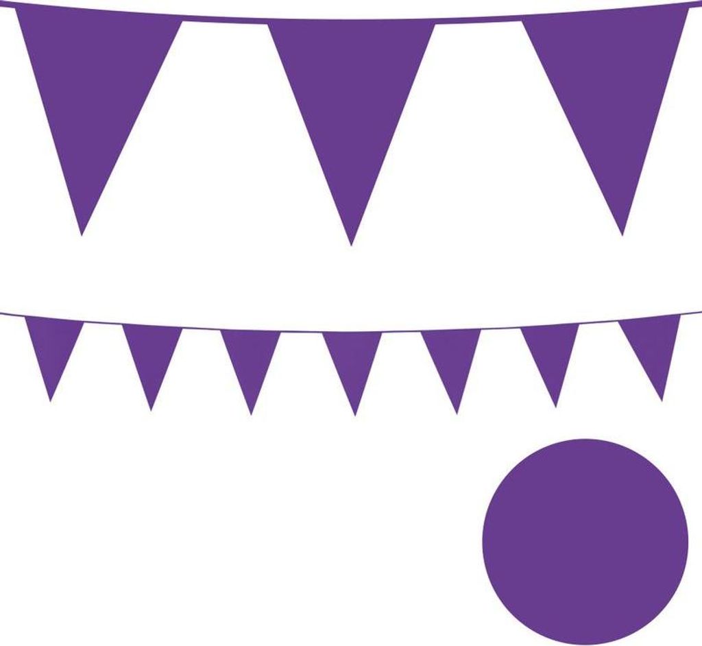 XL Wimpel Girlande aus Folie in Violett 10 Meter
