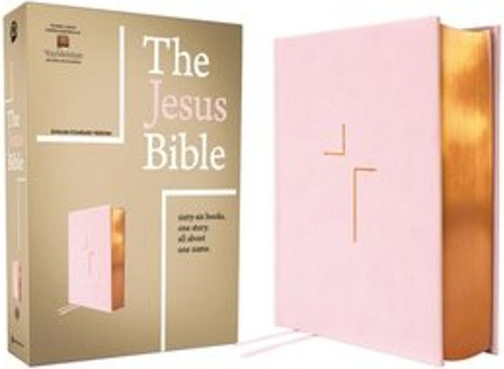 The Jesus Bible, ESV Edition, Leathersoft Over Board, Pink