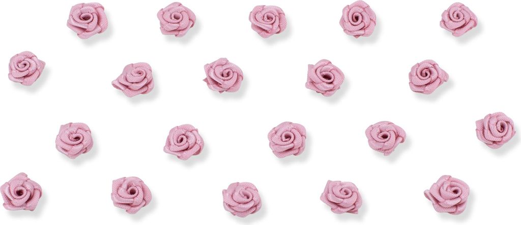 Satinrosen 10mm zum Basteln & Aufnähen 20 Stück Altrosa