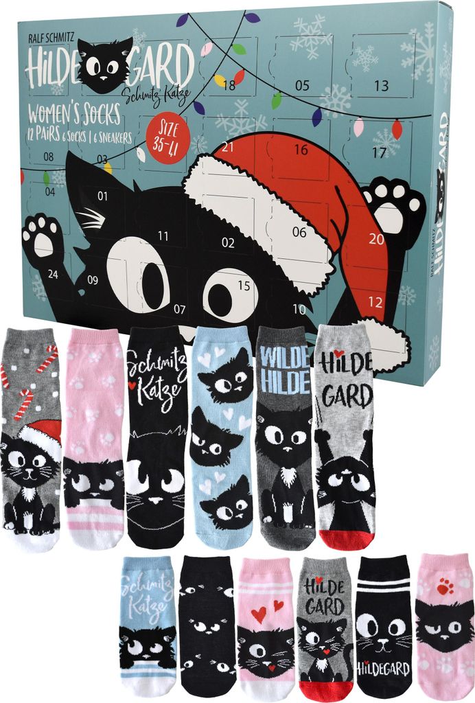 Ralf Schmitz Hildegard Adventskalender mit 12 Paar Socken Produktbild 