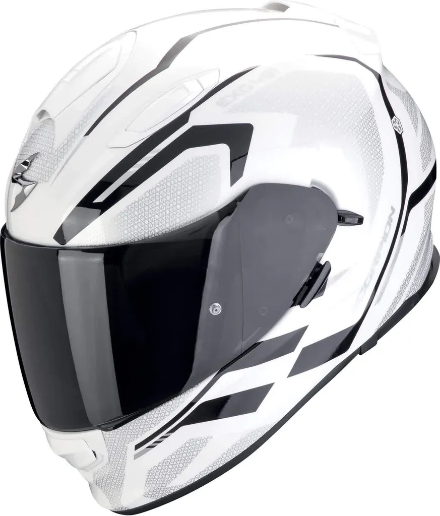 Casque Scorpion Exo-491 Kripta Blanc et Noir - Taille S 55-56 cm Intégral