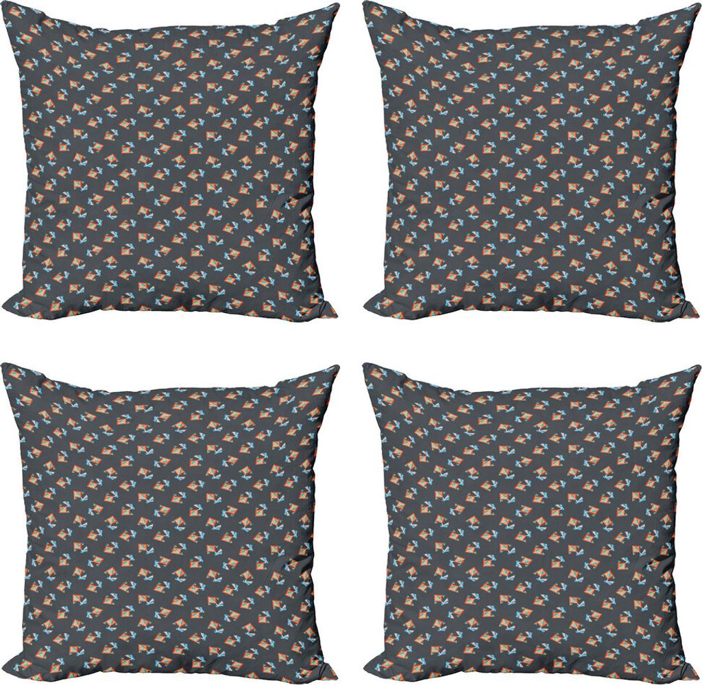 ABAKUHAUS Kites Kissenbezug Set (4 Stück), Bullseye Rhombuses Nursery, Moderner Doppelseitiger Digitaldruck, 50 cm x 50 cm, Mehrfarbig