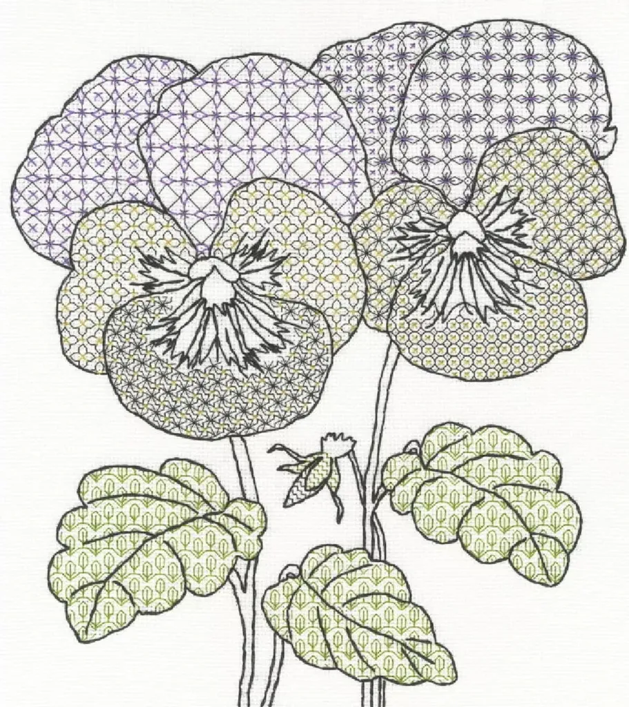Réussir sa Broderie Blackwork facilement avec le Kit Pensées Bothy Threads
