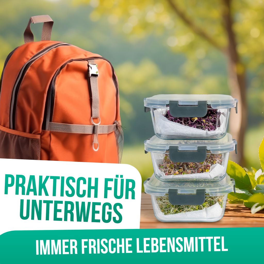 VINATO - 9-teiliges Frischhaltedosen Set Mit Deckel (3,85L Bis 0,12L) + 5 Messlöffel - Luftdicht, Spülmaschinenfest & Mikrowellengeeignet
