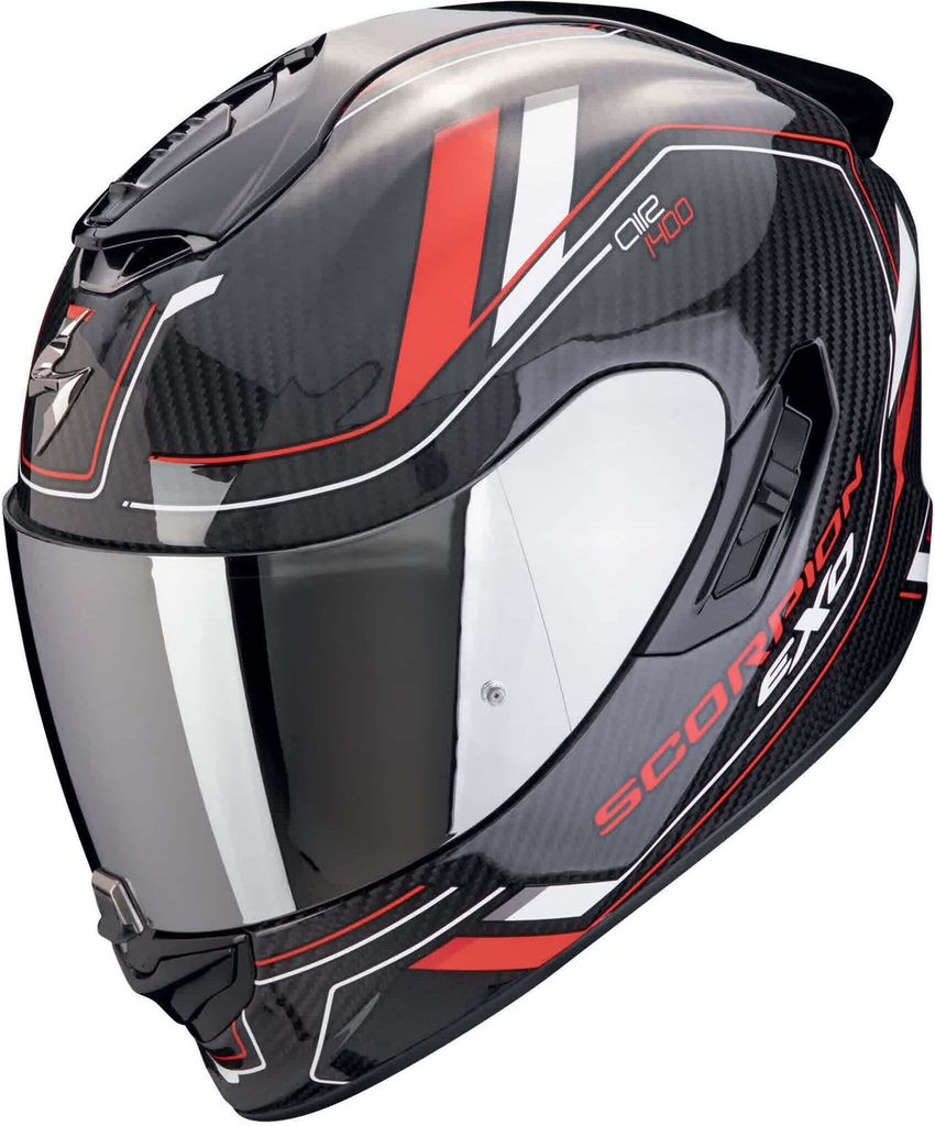 Scorpion Exo-1400 Evo 2 Carbon Air Mirage Helm, schwarz/rot/weiß, XL (61/62)