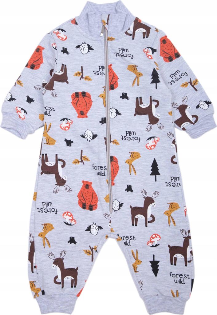 Baby Strampler – Größe 86 (12–18 Monate) – Grau – Komplett zu öffnen – 100% Baumwolle – Weich und bequem