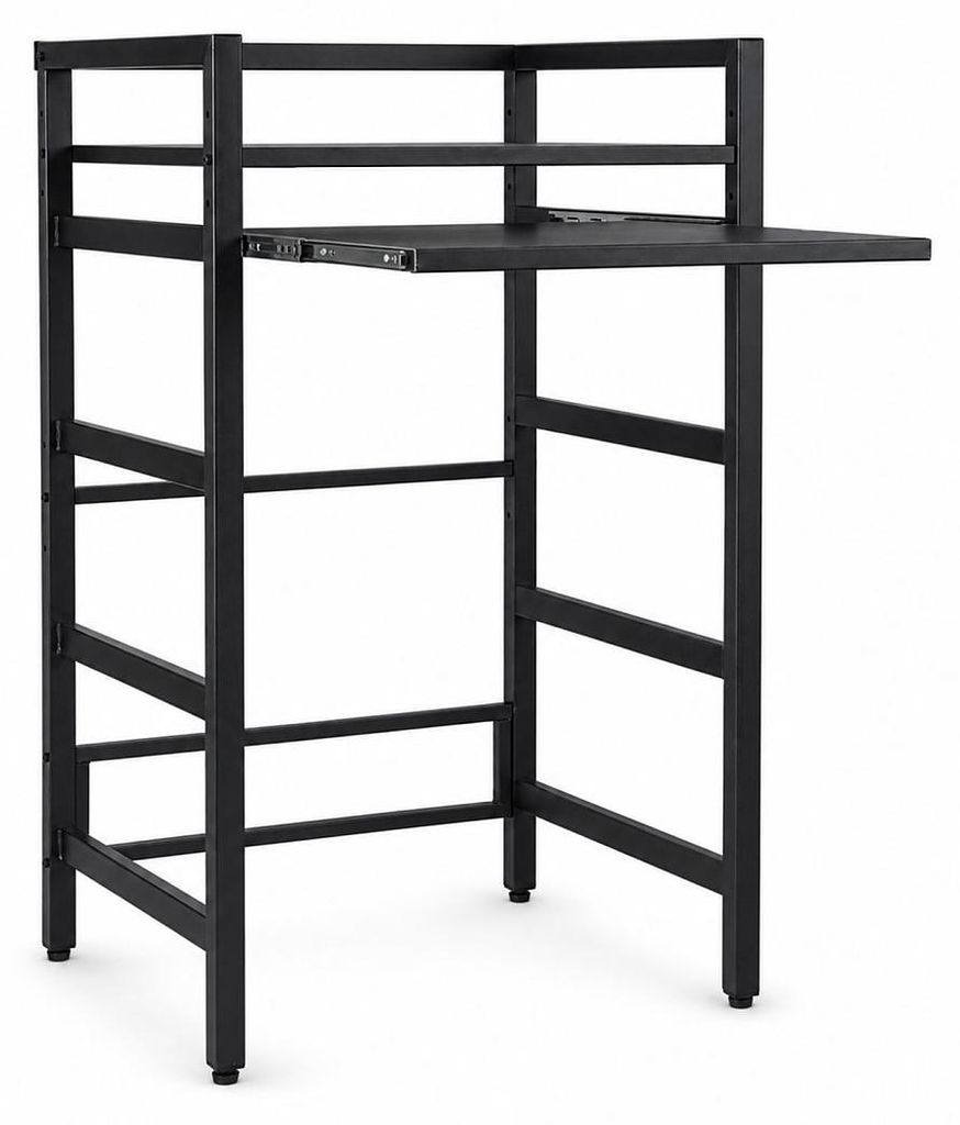Polica Vigevee na práčku, 72x64x115 cm, čierna, s výsuvnou Obrázok produktu 