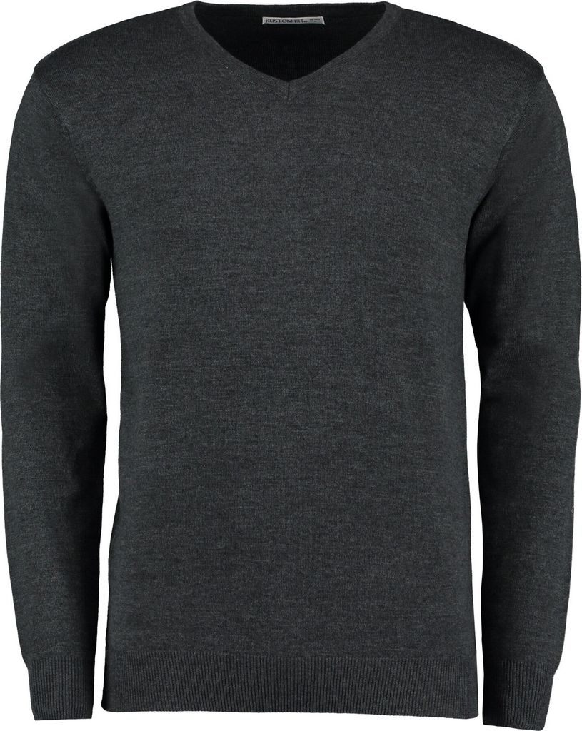 Kustom Kit - "Arundel" Pullover V-Ausschnitt für Herren Langärmlig RW9778 (XS) (Graphit)