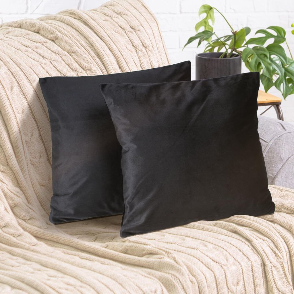 2er Set Kissenbezug 45x45cm, Samt flauschig weich, mit Produktbild 