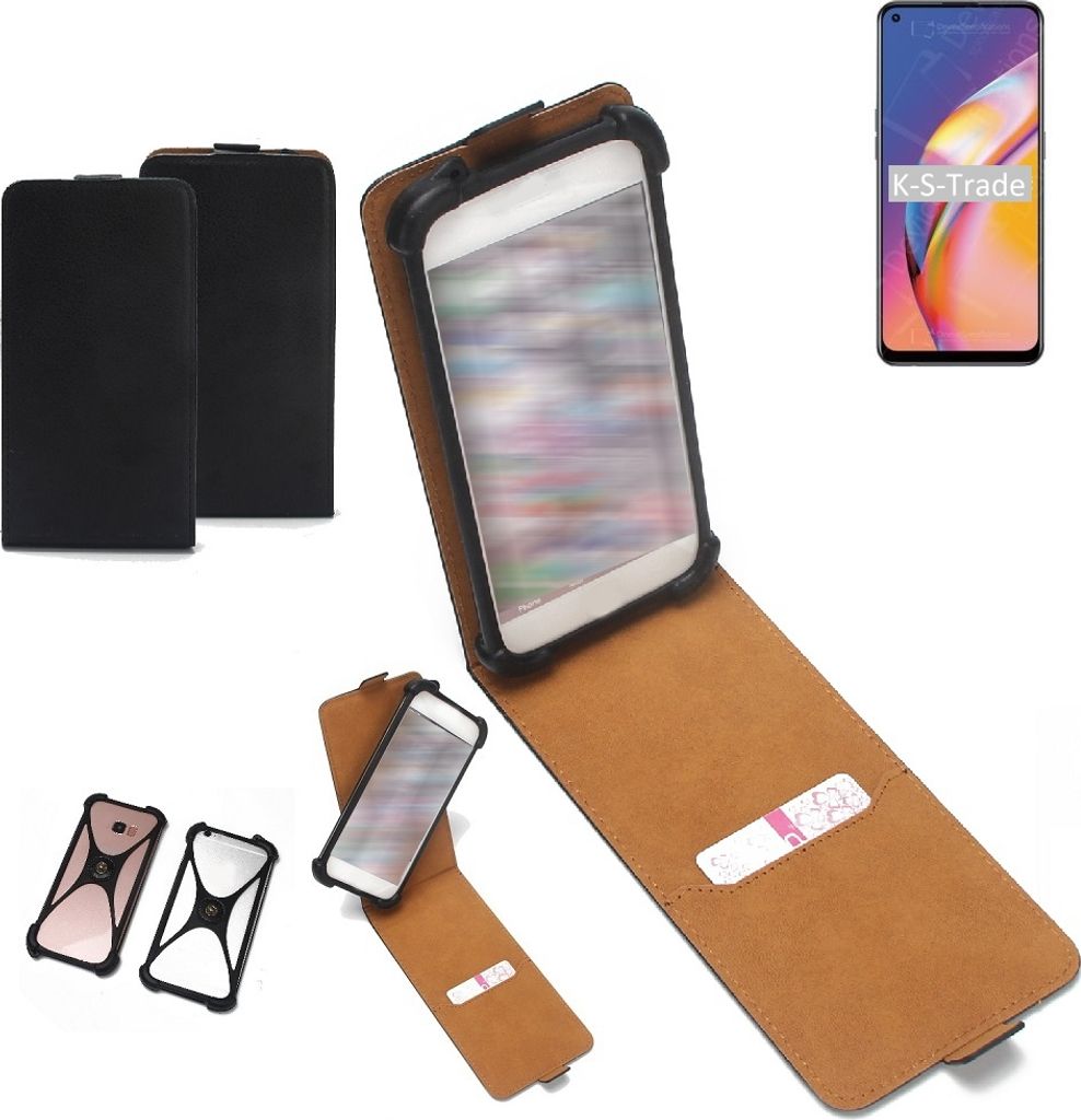 K-S-Trade Handyhülle Schutzhülle kompatibel mit Oppo F19 Pro Hülle Case Cover Flip Style Bumper schwarz 1x