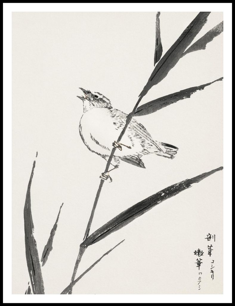 Plakat 75x100cm Rohrammer, Japanische Kashi Vintage für das Wohnzimmer