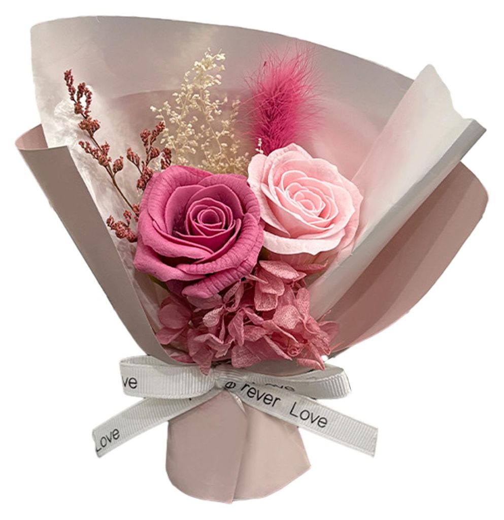 2 Mini-Aromatherapie-Seifenrosenstrauß, duftendes künstliches Blumenarrangement für Frauen, romantisches Geschenk mit konservierten Blumen für ...