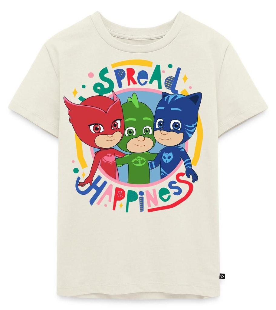 Spreadshirt PJ Masks Gruppenbild Eulette Gekko Catboy Kinder Premium T-Shirt, 98/104 (2 Jahre), Naturweiß