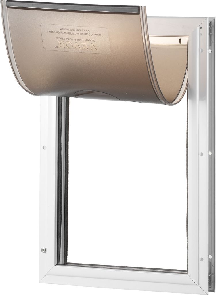 VEVOR Haustierklappe Hundeklappe aus Aluminiumrahmen wetterfeste Hundeklappe Haustiertüre geeignet für Katzen Hunde Kätzchen (Weiß-M) einfache ...