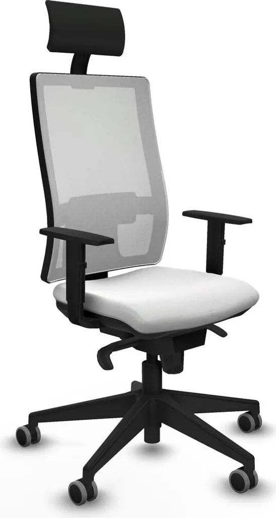Chaise de Bureau Piqueras y Crespo 1D066G1 Blanche contre le Mal de Dos