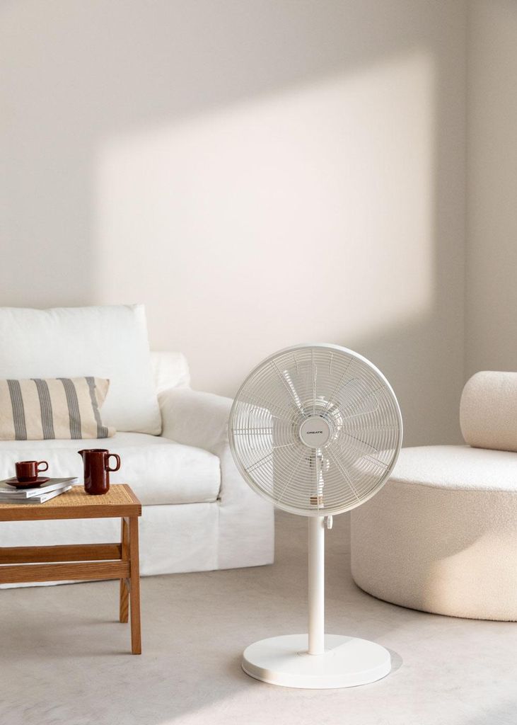 AIR STAND WOOD - Retro Standventilator mit Oszillation 50W Produktbild 