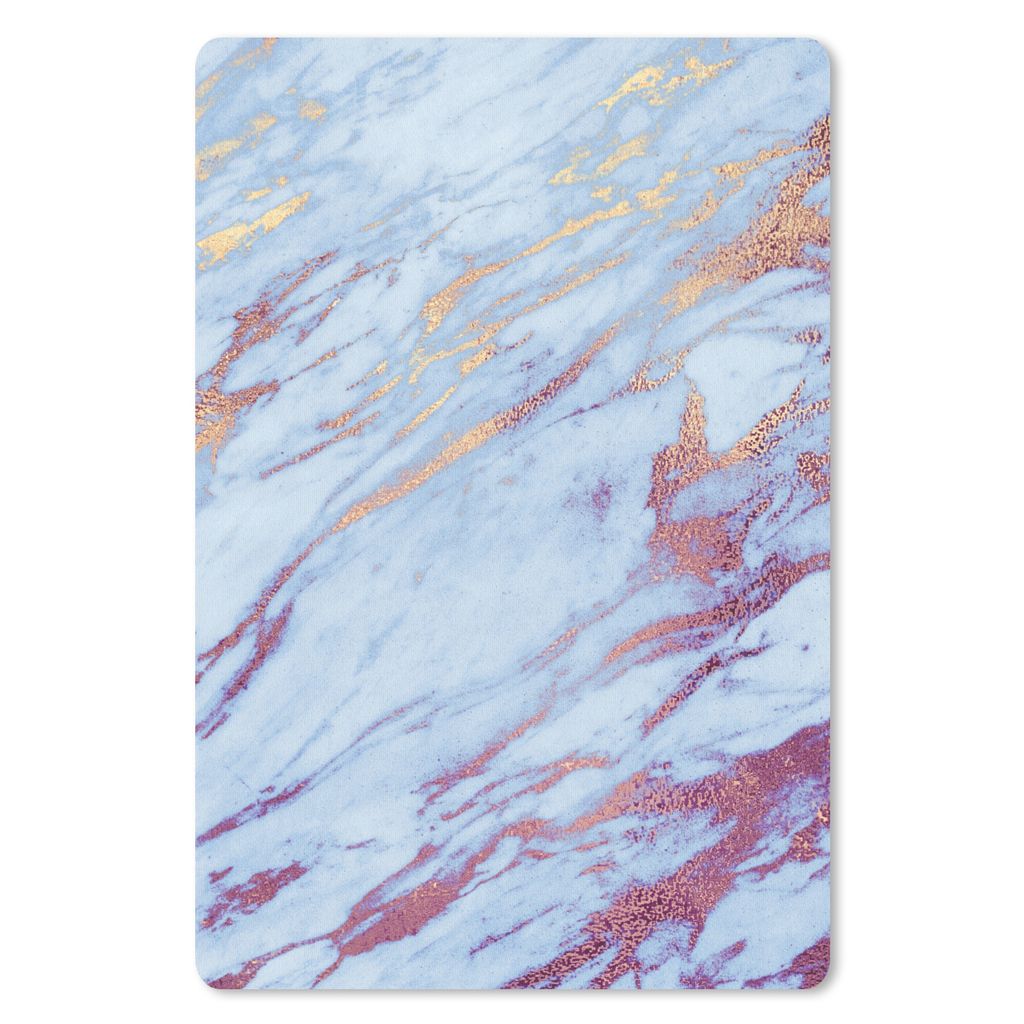 MuchoWow Mauspad Mousepad Marmor - Blau - Lila - Gold 18x27 cm - Mousepads - Maus Mat - Pad - Mausunterlage