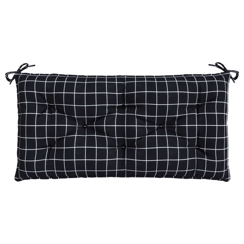 vidaXL Gartenbank-Auflage Schwarz Karomuster 100x50x7 cm Produktbild 