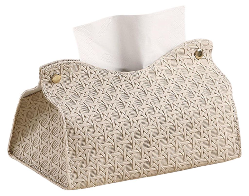 Taschentuchbox aus Kunstleder, Taschentuchhalter mit glatter Entnahme, dekorative Papierhandtuchbox, schlichter Organizer für Zuhause, Büro und S...