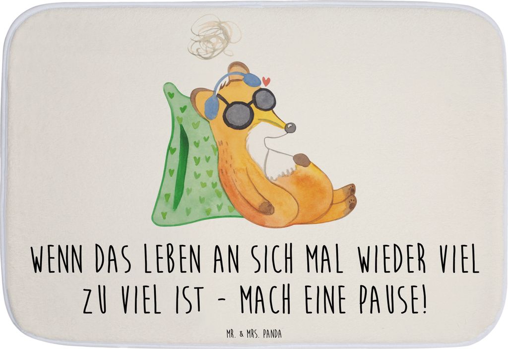 Mr. & Mrs. Panda Badematte Fuchs Neurodiversität - Weiß - Geschenk, Badezimmerteppich, Badteppich, PEM, fußmatte bad, Fatigue, duschmatte, Badl...
