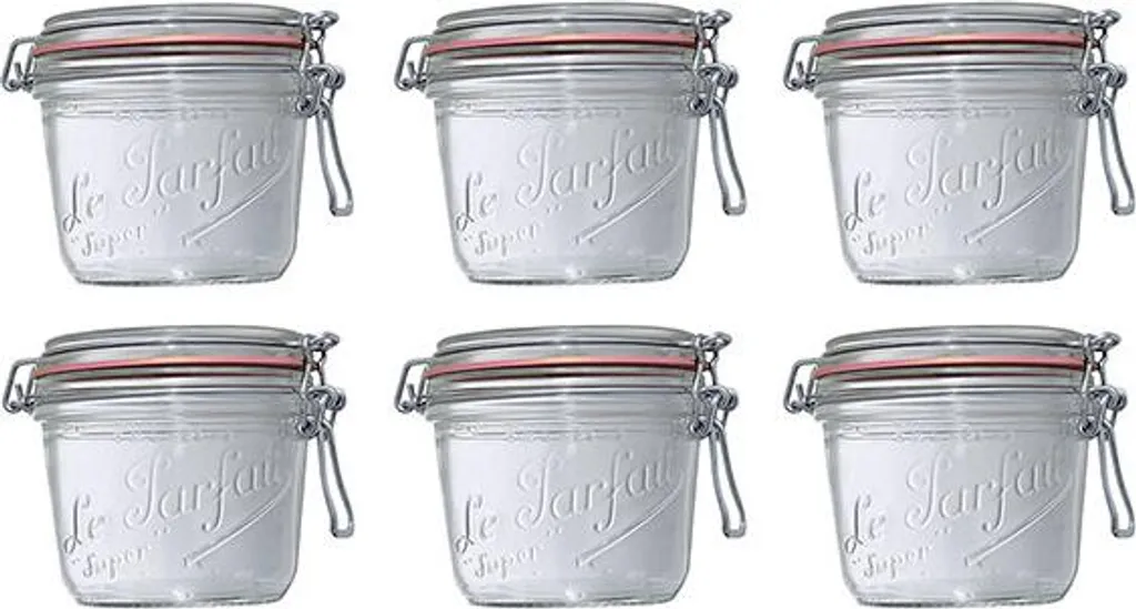 Terrine Le Parfait Super 500ml Lot de 6 Bocaux en Verre avec Rondelles