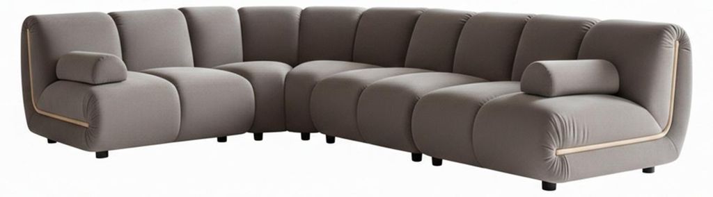 KAWOLA Modulsofa LAYLA Ecksofa 4 Module 2 Armlehnkissen Velvet taupe