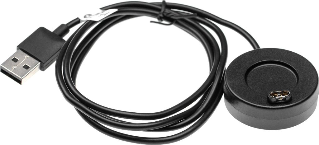 vhbw USB Ladekabel kompatibel mit Garmin Approach S60, X40, X10 Smartwatch Fitnesstracker - Ladestation Schwarz, 100 cm